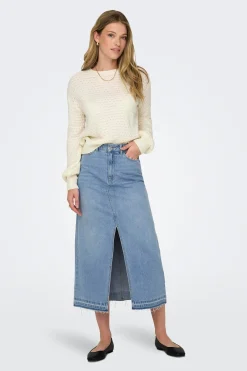 JDY Falda vaquera larga con apertura frontal^Mujer Faldas