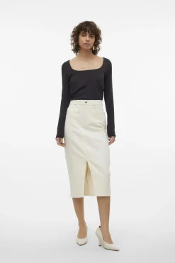Vero Moda Falda vaquera midi^Mujer Faldas