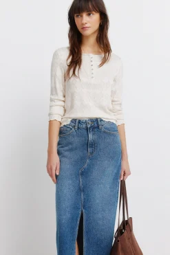 Springfield Falda vaquera midi^Mujer Faldas