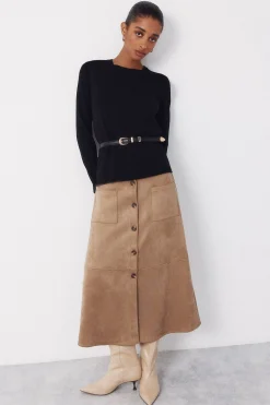 Cortefiel Falda vuelo de antelina^Mujer Faldas