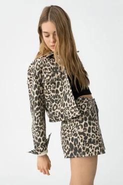 Tiffosi Young Falda-Pantal&oacute;n vaquera de leopardo^Mujer Pantalones|Faldas