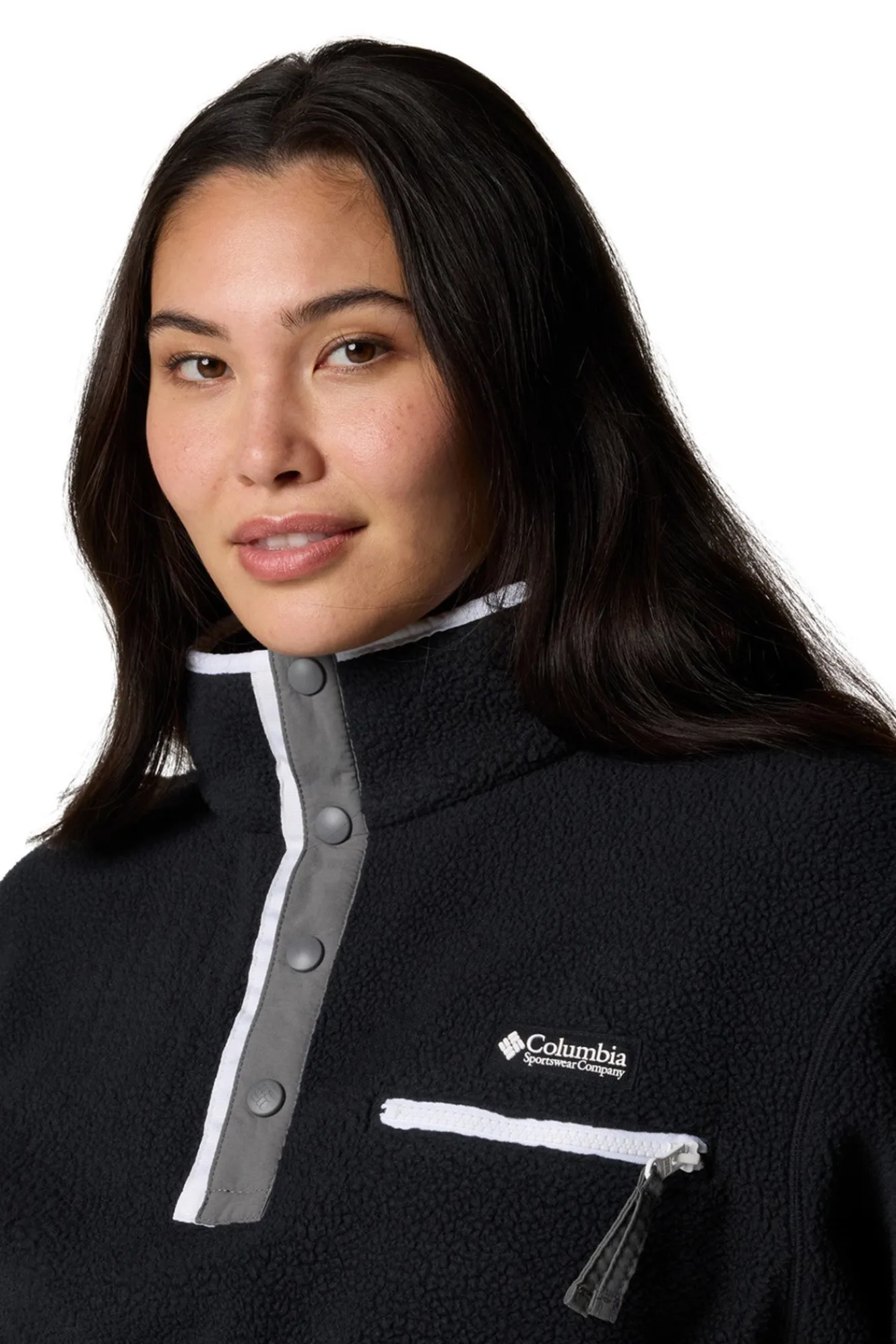 Columbia Forro polar sherpa corto con cierre medio Helvetia&trade; II para mujer^Mujer Sudaderas