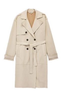 Koton Gabardina con botones y cintur&oacute;n con detalle de bolsillo^Mujer Gabardinas|Abrigos