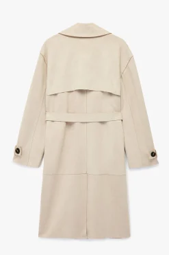 Koton Gabardina con botones y cintur&oacute;n con detalle de bolsillo^Mujer Gabardinas|Abrigos