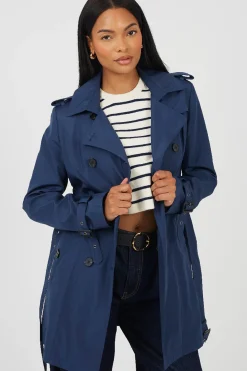 Brave Soul Gabardina con cintur&oacute;n y botones^Mujer Gabardinas|Abrigos