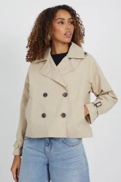 Brave Soul Gabardina corta con doble botonadura^Mujer Gabardinas|Abrigos