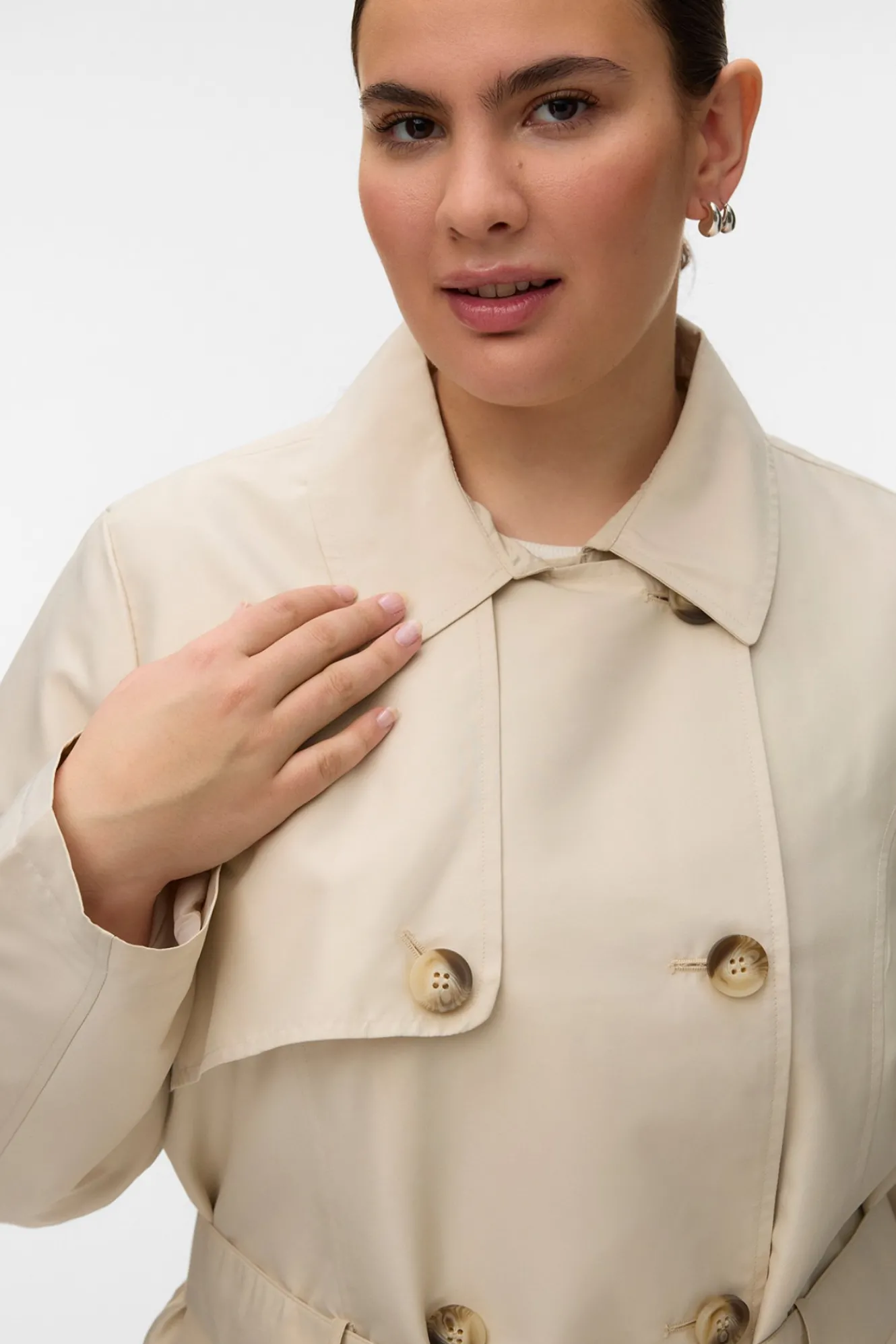 Vero Moda Curve Gabardina corta talla grande^Mujer Gabardinas|Abrigos