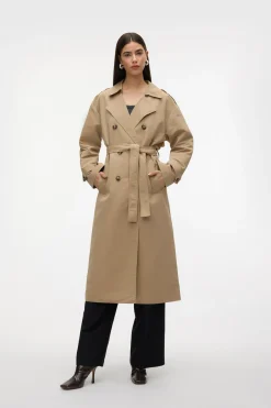 Vero Moda Gabardina larga b&aacute;sica^Mujer Gabardinas|Abrigos