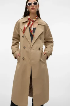 Vero Moda Gabardina larga b&aacute;sica^Mujer Gabardinas|Abrigos