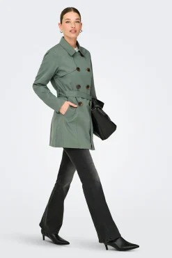 Only Gabardina midi con cintur&oacute;n^Mujer Gabardinas|Abrigos