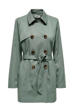 Only Gabardina midi con cintur&oacute;n^Mujer Gabardinas|Abrigos