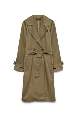 Vero Moda Gabardina midi manga larga^Mujer Gabardinas|Abrigos