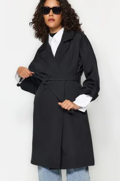 Trendyol Gabardina oversize larga^Mujer Gabardinas|Abrigos