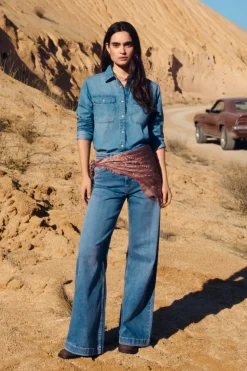 Springfield Jeans anchos tiro alto^Mujer Jeans|Pantalones