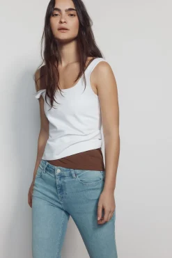 Springfield Jeans Low Flare de talle medio^Mujer Pantalones|Jeans