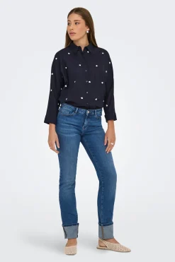 Only Jeans slim bajo vuelto^Mujer Jeans|Pantalones