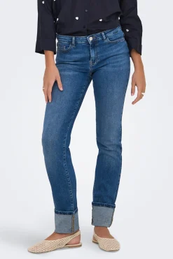 Only Jeans slim bajo vuelto^Mujer Jeans|Pantalones