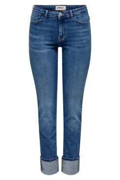 Only Jeans slim bajo vuelto^Mujer Jeans|Pantalones