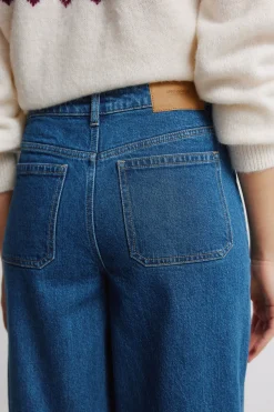 Springfield Jeans super wide bolsillos plastr&oacute;n^Mujer Jeans