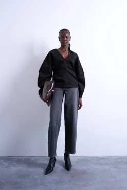 Topshop Jeans wide fit de tiro bajo con cinturón trasero^Mujer Jeans|Pantalones