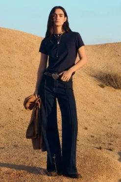 Springfield Jeans wide leg tiro alto^Mujer Jeans