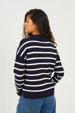 Brave Soul Jersey a rayas con cuello polo^Mujer Jerséis Y Cárdigans