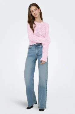 Only Jersey calado cropped^Mujer Jerséis Y Cárdigans