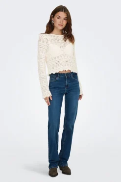 Only Jersey calado cropped^Mujer Jerséis Y Cárdigans