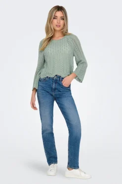 Only Jersey calado manga francesa^Mujer Jerséis Y Cárdigans