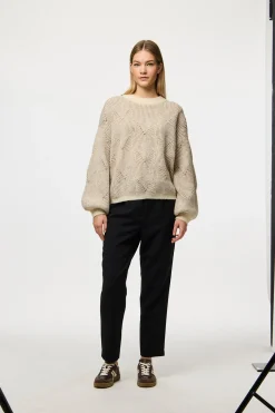 Pieces Jersey contraste puños cuello^Mujer Jerséis Y Cárdigans