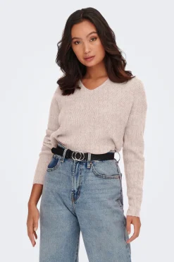 Only Jersey de canal&eacute; cuello pico^Mujer Jerséis Y Cárdigans