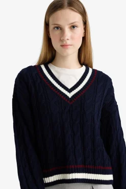 DeFacto Jersey de cuello pico^Mujer Jerséis Y Cárdigans