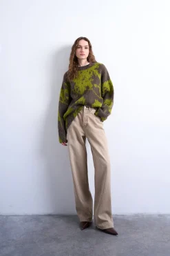 Topshop Jersey de manga larga en mezcla de acr&iacute;lico, poli&eacute;ster y lana^Mujer Jerséis Y Cárdigans