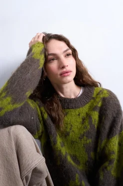 Topshop Jersey de manga larga en mezcla de acr&iacute;lico, poli&eacute;ster y lana^Mujer Jerséis Y Cárdigans