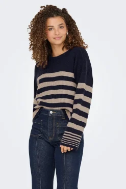 Only Jersey de rayas cuello redondo^Mujer Jerséis Y Cárdigans