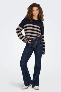 Only Jersey de rayas cuello redondo^Mujer Jerséis Y Cárdigans