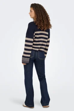 Only Jersey de rayas cuello redondo^Mujer Jerséis Y Cárdigans