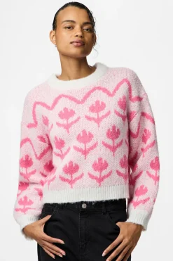 Pieces Jersey estampado floral cuello redondo^Mujer Jerséis Y Cárdigans