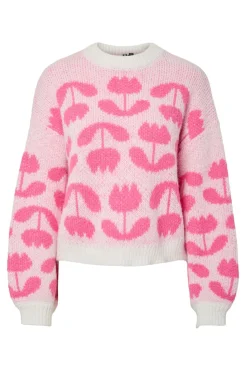 Pieces Jersey estampado floral cuello redondo^Mujer Jerséis Y Cárdigans