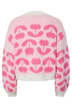 Pieces Jersey estampado floral cuello redondo^Mujer Jerséis Y Cárdigans