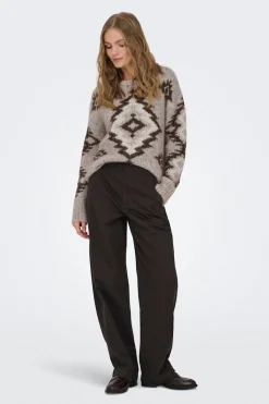 Only Jersey jacquard cuello redondo^Mujer Jerséis Y Cárdigans