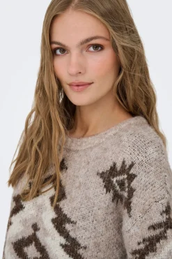 Only Jersey jacquard cuello redondo^Mujer Jerséis Y Cárdigans