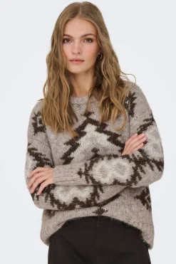 Only Jersey jacquard cuello redondo^Mujer Jerséis Y Cárdigans
