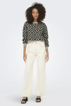 Only Jersey jacquard cuello redondo^Mujer Jerséis Y Cárdigans