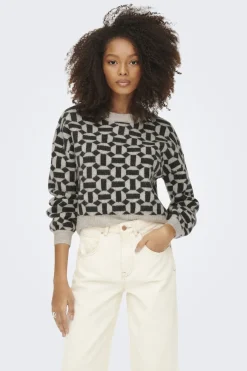 Only Jersey jacquard cuello redondo^Mujer Jerséis Y Cárdigans