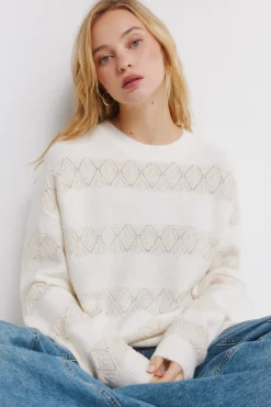 Springfield Jersey pointelle rayas lurex^Mujer Jerséis Y Cárdigans