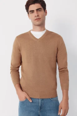 Cortefiel Jersey punto algod&oacute;n cuello pico b&aacute;sico^Hombre Jerséis Y Cárdigans