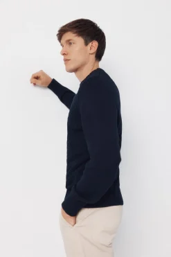 Cortefiel Jersey punto estructura cables cuello redondo^Hombre Jerséis Y Cárdigans