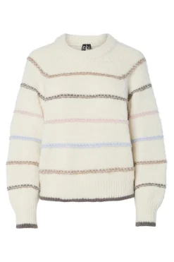 Pieces Jersey punto rayas cuello redondo^Mujer Jerséis Y Cárdigans