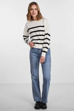 Pieces Jersey rayas cuello redondo^Mujer Jerséis Y Cárdigans